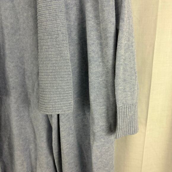 Eileen Fisher Organic Cotton Open Front Cardigan Sweater Blue Purple Large - Picture 5 of 6